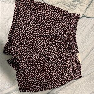 SO Black and Pink Floral Shorts